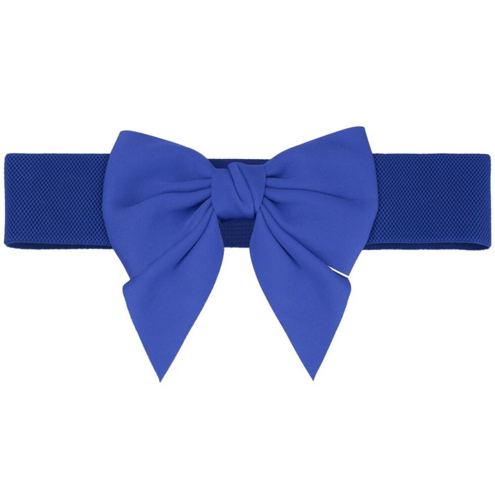 Plus Size Elastic Wide Belt Dress Bowknot Waistband Decoration Belts Blue